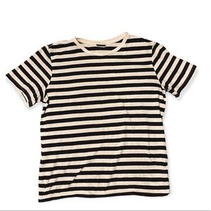Black and white strip tee